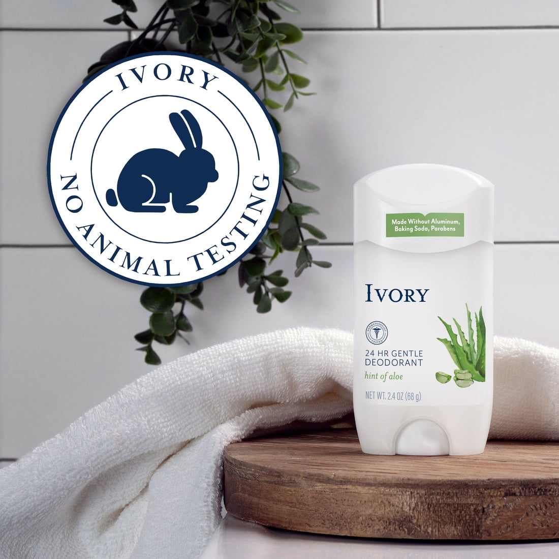 (3 pack) Ivory Gentle Deodorant, Hint of Aloe, 2.4oz ( 3 Count )