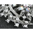 thumbnail image 2 of Alilang Flower Leaf Royal Bouquet Clear AB Crystal Rhinestone Wreath Holiday Pin Brooch, 2 of 4