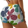 thumbnail image 2 of Sigee Colorful Butterflies Print Women's High Waist Workout Shorts - Squat Proof, Tummy Control, Yoga and Gym Activewear-Medium, 2 of 9