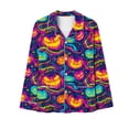 thumbnail image 7 of qelini Halloween Lounge Sets Women Plus Size Long Sleeve Top & Lounge Pants 2 Piece Sleepwear with Drawstring Ptint Loungewear, 7 of 7