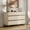 Beige, variant on Modern Buffet Sideboard Cabinet with 6 Smooth-Glide Drawers and Sturdy Metal Base, Multifunctional Coffee Bar Storage Organizer Cabinet for Kitchen, Dining Room and Living Room,Oak