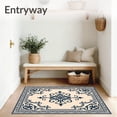 thumbnail image 3 of ODIKA 5'x7' Machine Washable Non-Slip Area Rug, Palatial Damask Ornamentation with Scrolls and Leafy Flourishes High Traffic Rug with Pad, Beige, 666066, 3 of 8