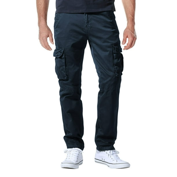 Pantalones Cargo Match para Hombre Casual de Trabajo Azul Talla 44
