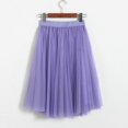 thumbnail image 2 of Women's A Line Pleated Skirt Chiffon High Waist Mid Long Tutu Ruffle Mesh Flowy, 2 of 2