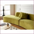 thumbnail image 5 of Modern 6-Seater 132” Curved Velvet Sofa with Throw Pillows – Ergonomic Half Moon for Living Room, Office | Olive Green | Velvet | Throw Pillows, 5 of 10