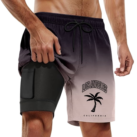 Kcolen Swim Trunks Men 5 Inch High Elastic Waist Men Swim Shorts Comfy Rash Guard Shorts for Men Swim Trunks Men Beach Summer Comfy Men Swim Brief