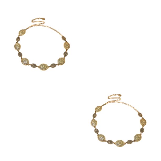 Minnieouse Cadena de cintura de metal de moda Accesorios delicados y elegantes Cadena de plata de moda y flexible talla dorada 2Conjunto