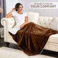thumbnail image 3 of Imperial Rooms Sherpa Blanket Twin Size, 2-Pack – Soft Plush Microfiber with Cozy Sherpa Fleece, Warm Lightweight Blanket for Twin Bed, 60 x 80 Inches, Coffee, 3 of 7