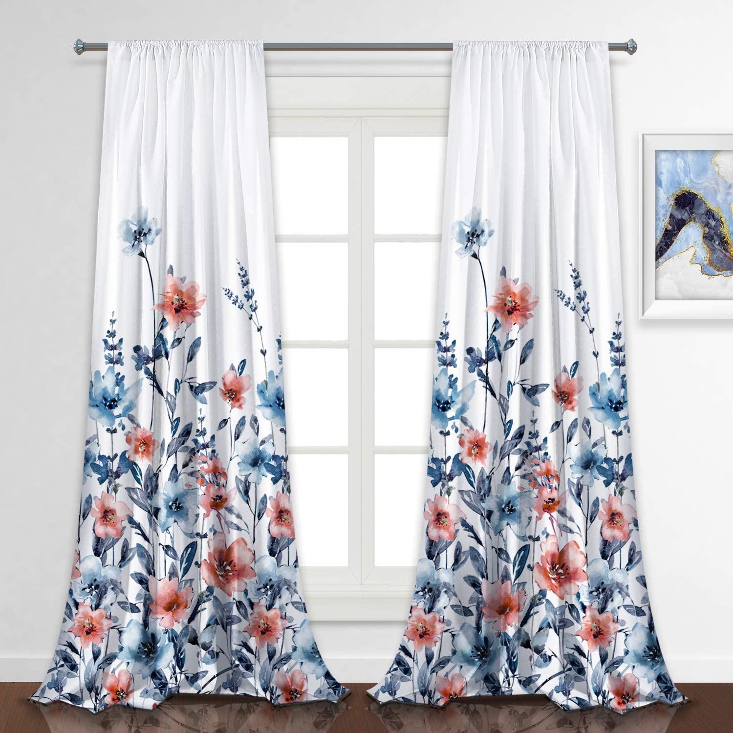 Cantonnière En Dentelle Fleurie Beige 39x71 Pouces - Rideau Décoratif En Polyester Avec Poche Pour Tringle - Pour Fenêtre, Porte, Bibliothèque - 2