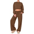 thumbnail image 5 of Nestiefly Wide Leg Sweatpants Women Fleece Sweat Pants Fall Spring Clothes 2026 Baggy Jogger Sweatpant with Pockets Coffee XL, 5 of 5