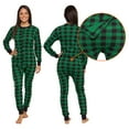 thumbnail image 1 of Silver Lilly Buffalo Plaid Women's One Piece Pajamas - Adult Unisex Union Suit with Drop Seat (Green/Black Plaid, Large), 1 of 6