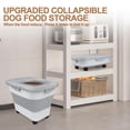thumbnail image 5 of TIOVERY Dog Food Storage Container, 10-20lbs Collapsible Cat Food Containers with Airtight Clear Flip-top，Rolling Wheel and Pet Food Scoop, Pet Food Storage Container Bin for Dog Cat Bird Pets (Grey), 5 of 7
