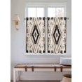 thumbnail image 6 of Kitchen Curtains 54 Inches length, Boho Black Brown Window Treatment Curtain Drapes, Retro Geometric Southwestern Ethnic Thermal Insulated Drapes for Basement Hotel RV, 42"x54", 2 Panels, 6 of 7