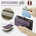 thumbnail image 5 of Compatible with iPhone 14 Pro Max 6.7 inch Zipper Wallet Phone Case Tempered Glass Screen Protector Crossbody Lanyard Strap Flip Card Holder Slot Cell Cover for iPhone14promax 5G i 14Max Women Purple, 5 of 9