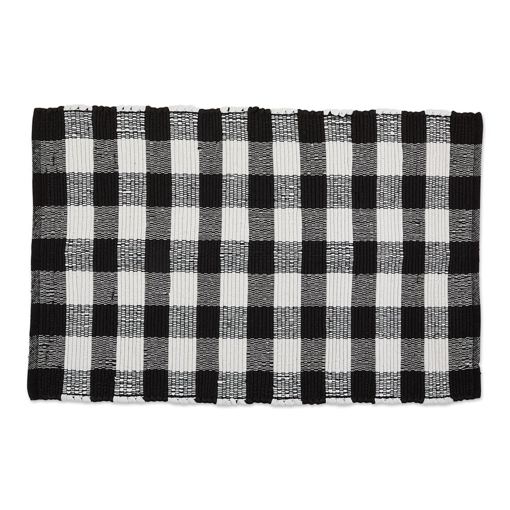 DII Black & White Buffalo Check Rag Rug, 24" x 36"