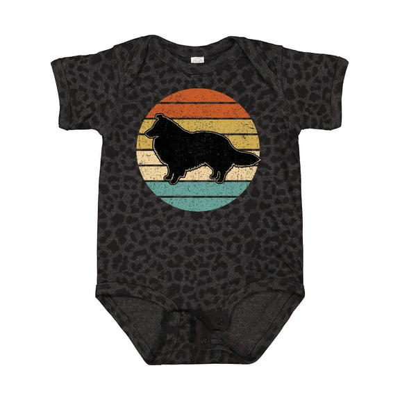 Inktastic Sheltie Dog Retro Sunset Boys or Girls Baby Bodysuit