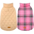 thumbnail image 3 of Kuoser Abrigo cálido para perros, chaqueta reversible para perros, impermeable, abrigo de invierno, estilo británico, ropa para perros a cuadros, abrigos para clima frío, chaqueta de nieve acogedora,, 3 of 4