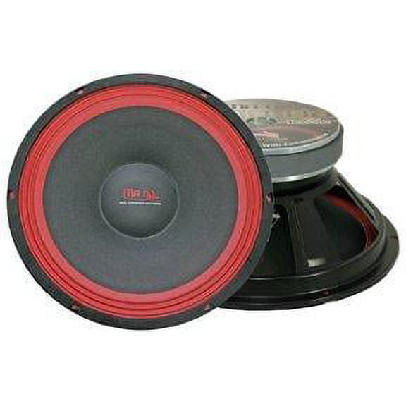 MR DJ PA110 10" 400-Watt Universal PA/DJ Raw Woofer Subwoofer, Black/Red