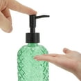 thumbnail image 3 of Unique Bargains 1 Pc Cylinder Argyle Soap Dispenser 13.53oz Green Black, 3 of 6