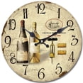 thumbnail image 1 of Yosemite Circular Wooden Wall Clock with Two Bottles Of Wine Print, 1 of 3