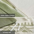 thumbnail image 4 of Boho Duvet Cover Set Twin Size, Beige and Sage Green Color Clash 2 Pieces Microfiber Bedding Set, Durable and Super Soft Duvet Covers with Zipper and Ties, 68"*90", 4 of 6