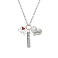 thumbnail image 2 of Delight Jewelry Silvertone I love to Cheer with Red Heart Always My Mother Bar Zoe Necklace, 2 of 4