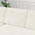 thumbnail image 5 of 85" Oversized Convertible Sofa Bed, Modern Pull-Out Sleeper Sofa with Storage Chaise, Square Handrail, 3 Seater Upholstered Loveseat Couches for Living Room, Office, Bedroom, Apartment, Beige, 5 of 9