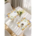 thumbnail image 5 of Spring Floral Placemats Set of 4, Hydrangea Sunflowers Butterflies Watercolor Placemats for Dining Table, Place Mats for Kitchen Tabletop, Waterproof Wipeable Dining Table Mats Set, 5 of 9