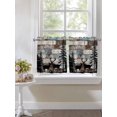 thumbnail image 4 of Teal Brown Deer Silhouettes 2 Panel Kitchen Curtains for Small Windows, Trees Wooden Retro Art Farmhouse Bathroom Tier Curtain, Short Window Treatment for Bedroom/Living Room 55"x24", 4 of 6
