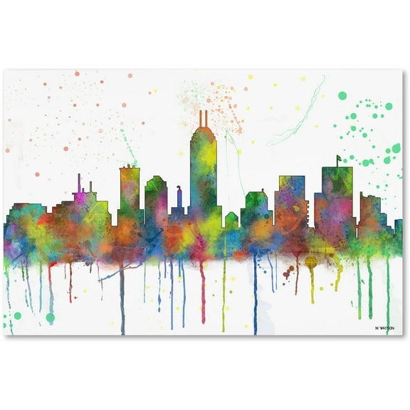 Trademark Fine Art "Indiana Indianapolis Skyline Mclr-1" Canvas Art by Marlene Watson