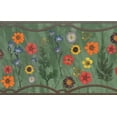 thumbnail image 1 of Dundee Deco Prepasted Wallpaper Border - Floral Sage Green, Red, Orange, Yellow, Blue Flowers, 15 ft x 7 in, 1 of 5