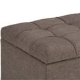 thumbnail image 6 of Sienna 33 inch Wide Storage Ottoman Bench in Fawn Brown Linen-Look Fabric, 6 of 10