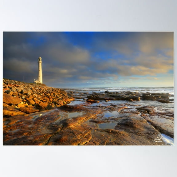 Slangkop Lighthouse, Kommetjie Poster Wall Art, Modern Wall Decor For Living Room Bedroom, 8x12 UNFRAMED