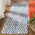 thumbnail image 3 of SAFAVIEH Micro-Loop Lynwood Geometric Aztec Runner Rug, Blue/Ivory, 2'3" x 7', 3 of 10