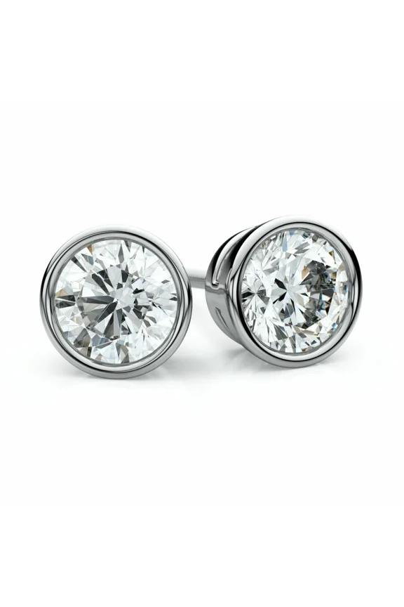 2.60 Ct Certified Treated White Diamond Solitaire Studs 925 Silver Great Shine