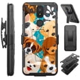 thumbnail image 1 of Compatible with Cricket Icon 3 | Cricket Splendor | AT&T Motivate 2 | AT&T Motivate 3; Hybrid Luxguard Holster Phone Case Cover (Cute Puppy Dogs), 1 of 1