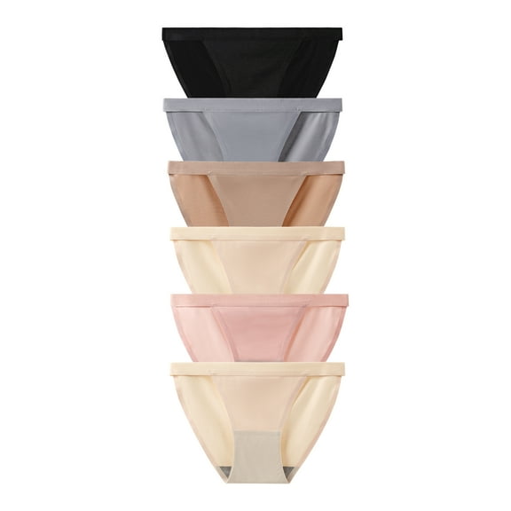 GaaiKei 6 Pack String Bikini Underwear for Women Cheeky Panties Low Rise Soft Stretch Hipster Panty,Size 5