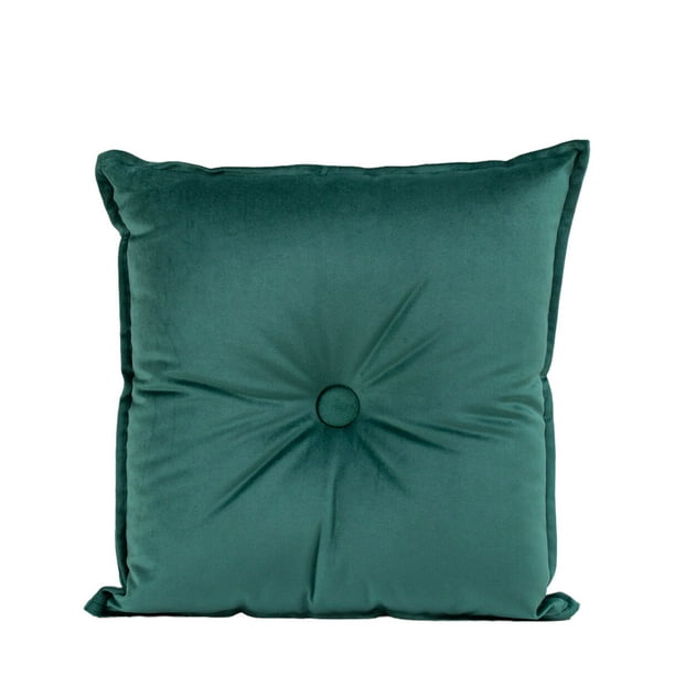 Cojín Decorativo Antonela Botón Verde Esmeralda