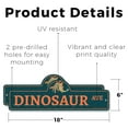 thumbnail image 2 of Dinosaur (2 Pack) Plastic Street Sign - 6 Inch X 18 Inch Gift Prehistoric Animal Fossil Jurassic T-Rex Kid Decor Science Fun Museum Roar, 2 of 4