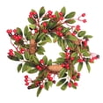 thumbnail image 1 of Corona de cono de pino artificial, corona de Navidad, guirnalda de corona artificial, adornos de pared de Navidad, corona de Navidad artificial, favores de decoración de fiesta, 1 of 9