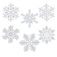 thumbnail image 1 of Adornos navideños MIAHART en forma de copos de nieve plateados de 30 cm, paquete de 6, 1 of 7