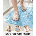 thumbnail image 5 of HITSLAM Shower Mat Non Slip,21x21 Bathtub Mat with Suction Cups and Drain Holes,Machine Washable Bathroom Shower Stall Floor Mat,Soft on Feet,Blue, 5 of 7