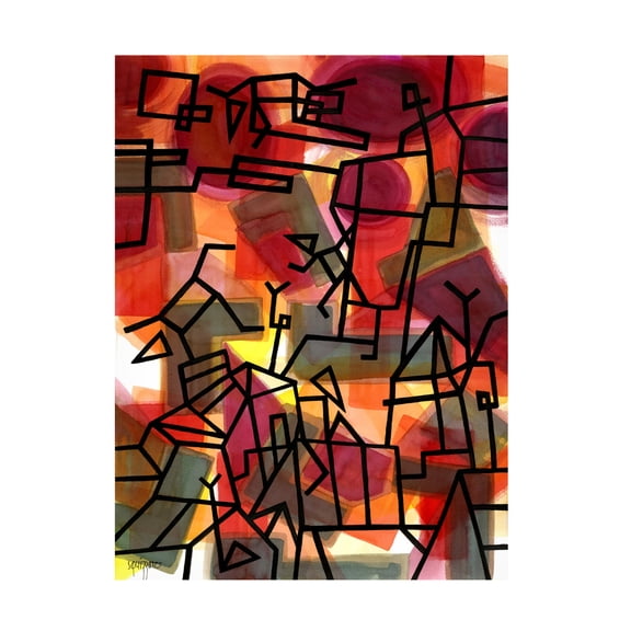 Canvas Wall Art - Antony Squizzato 'Kaboom' Wall Art for Living Room, Bedroom, or Office Décor by Trademark Fine Art - 14 x 19 Inches