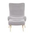 thumbnail image 4 of LumiSource Natural Wood, Grey Sherpa Cloud Chair, 4 of 7