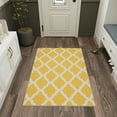 thumbnail image 5 of Ottomanson Trellis Area Rug 3'3" x 5' - Non Slip Low Pile Carpet, Yellow, 5 of 11