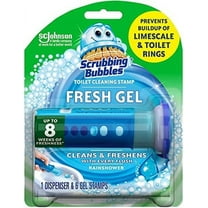 Scrubbing Bubbles Toilet Bowl Cleaning Gel Starter Kit, Includes Dispenser and Gel, Glade Rainshower Scent, 6 Stamps