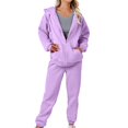 thumbnail image 2 of Pyhlmscde Women's Leisure Winter Fleece Plush Sweatsuits, Women Sweatsuit, 2 Piece Sets for Women, Fall Outfits for Women, 2 of 4