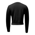 thumbnail image 5 of LEKODE Crew Neck Lightweight Button Down Knit Bolero Shrug Women Long Sleeve Cropped Short Length Soft Plain Knit Dress Layering Top Black S, 5 of 5