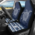 thumbnail image 2 of Renewold Sea Turtle Starfish Navy Blue Car Seat Cover Front Set Only, Breathable Front Seat Bottom Cover Protector Auto Interior Accessories Decoration, 2 of 7
