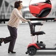 thumbnail image 3 of 4 Wheel Compact Mobility Scooters, Heavy Duty Handicap Electric Scooters for Senior, Compact Motorized Scooter with Detachable Basket, Outdoor Scooter With Anti-Tip wheel, Red, S8670, 3 of 8